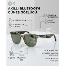 Esrada Akıllı Bluetooth Gözlük Sesli Çeviri Özellikli Mikrofonlu Polarize Güneş Gözlüğü Es254 C04 53