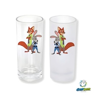 Zootropolis Nick Ve Judy Buzlu / Buzsuz Seçenekli Rakı Bardağı 1 Adet Şık Sunum Bardağı 0260