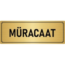 Metal Yönlendirme Levhası, Departman Kapı İsimliği Müracaat 10x20 cm Altın Renk