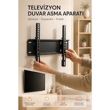 Yüksek Taşıma Kapasiteliniversal Tv Duvar Askı Aparatı 32-42 İnç Güvenli Sabitleme Sistemi Mh-hs8098-3691