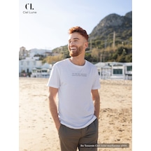 Nevermind Unisex Look For The Good In Everything - Oversize T-shi Beyaz