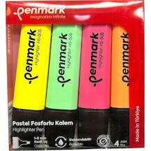 Penmark Fosforlu Kalem 4'lü Asetat Karışık Renk Pastel 8683181701748 Hs-505-4p 709701 Çok Renkli