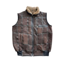 Ln Leather Patchwork İçi Kürk-dışı Süet Hakiki Deri Yakalı Yelek