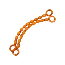 Angel Çanta Aksesuar 20 Mm Oval Ahşap Boncuklu 40 Cm Turuncu Renk Çanta Sapı