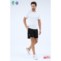 Zoma Cepleri Fermuarlı Spor Fitness Koşu Şortu - Pelops Siyah
