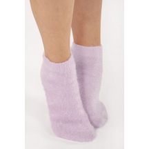 Nbb Kadın Lila Sakallı İplik Soft Patik Çorap