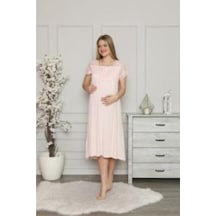 Limissi 1208 Pembe Hamile Lohusa Dantelli Gecelik