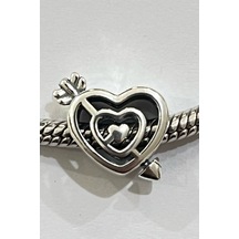 Kalbi Deşen Ok Charm Gümüş