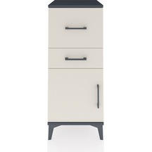 Hyperion Komodin 2 Çekmeceli Tek Kapaklı 44x44x106 Antrasit-aytaşı Antrasit