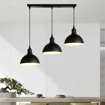 Riolight Masa Üstü Vintage,retro,rustik Siyah 3xe27 Duylu Metal Sarkıt Sıralı Avize Uzunluk:60cm Siyah