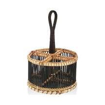 Bambu Kaşıklık Siyah 30x19x12 Cm Kahverengi - Siyah