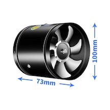 Geeksen "düşük Gürültülü İnline Hava Kanallı Fan - Mutfak, Banyo, Restoranlar İçin Verimli Havalandırma" Siyah