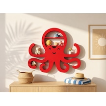 3d Baskı Ahtapot Duvar Rafı - Dekoratif Mini Raf-kırmızı Diğer