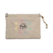 We Are Stronger Krem Clutch Astarlı Cüzdan / El Çantası