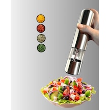 Otomatik Baharat Değirmeni Paslanmaz Gövde Ergonomik Tasarım Gri