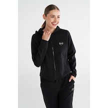 Hummel Tech Zip Hoodie 922436-2001 Siyah Kadın Fermaurlı Hoodie Siyah
