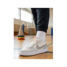 Nike Spor Ayakkabı Günlük Ayakkabı Court Borough Low Rahat Ve Dayanıklı Okul Ayakkabısı /krem/gri//krem /krem/gri//krem