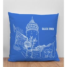 Bk Gift İstanbul Tasarımlı Mavi Kırlent Yastık, Arkadaşa Hediye, Ev Dekorasyonu, Ev Hediyesi-6