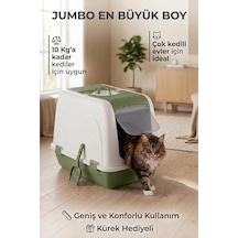 Flex Jumbo Boy Kedi Tuvaleti, 46x66x52 Cm, Filtreli Ve Kum Küreği Hediyeli - Vn11102