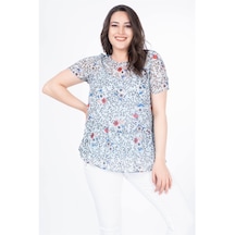 Myline Kadın Astarlı Şifon Bluz 34630 Açık Mavi