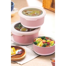 Yuvarlak Saklama Kabı 1200 Ml Pembe Vp-936, Pembe