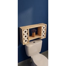 Dekoratif Ahşap Banyo Düzenleyici Raf - 6 Bölmeli 40x70x10 Cm Bej Dekoratif Ahşap Banyo Düzenleyici Raf - 6 Bölmeli 40x70x10 Cm Bej