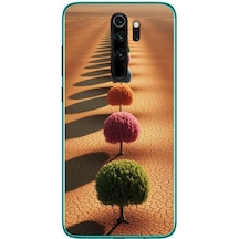 Redmi Note 8 Pro Uyumlu Sıralı Renkli Ağaçlar Baskılı Silikon Kılıf