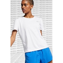Nike Miler Dri Fit White Tee Sırt Panelli Beyaz Koşu Antrenman Tişörtü