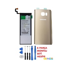 Samsung Galaxy Uyumlu Note 5 Sm-n920c N920f Batarya Pil 3000 Mah+arka Pil Kapağı Cam+montaj Set Gold
