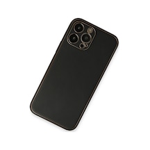 Apple iPhone  Uyumlu,  13 Pro Max Kılıf Coco Deri Silikon Kapak - Siyah