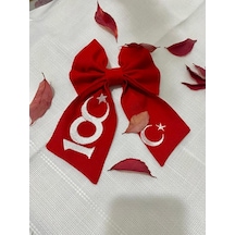 100 Yıl Ay Yıldız Nakış İşlemeli Toka Kırmızı