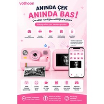 Çocuk Anında Baskılı Fotoğraf Makinesi 16mp Dijital Kamera 1080p Video Wifi Telefon Destekli 1