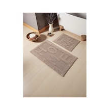 Buççin Online Mağaza Narellan Pamuklu Banyo Paspas Takımı 60x100 50x60 Kahve+ Pamuk Polyester Kahverengi Çok Renkli