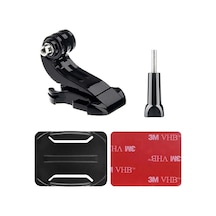 Gplus Bs04kvj 4 Parça Oval Zemin Eğimli Yüzey Vidalı J-hook Hızlı Tak 3m Yapışkan Motor Kask Bağlantı Seti Siyah