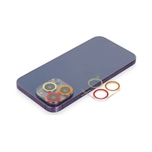 Apple iPhone Uyumlu 12 Pro Max Renkli Kamera Lens Koruma Cam - Turuncu-kırmızı Çok Renkli