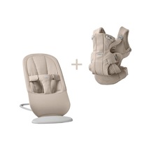 Babybjörn 2 Li Set Begin Ana Kucağı & Kanguru Hold Woven Sand Grey