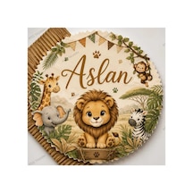 Kişiye Özel İsimli Mdf Kapı Süsü 30x30 Cm Uv Baskılı Bebek & Çocuk Odası Dekoru Kahverengi