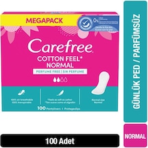 Carefree Cotton Feel Normal Parfümsüz Günlük Ped 100'lü Paket