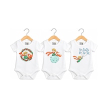 Babylimon Pamuklu Bebek Body - 3'lü Küçük Prens Badi - Bebek Zıbın Badi - Yazılı Zıbın Beyaz - 936529718 Beyaz