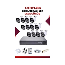 12 Kameralı Set - 5mp Sony Lensli Full Hd Gece Görüşlü Güvenlik Kamerası Sistemi -qvxa6pqfzı