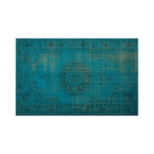 El Dokuması Vintage Yün-pamuk Turkuaz Halı 23734 172 X 278 Cm
