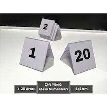Şeffaf Etiket Pvc İsimlik Masa Numaraları Çift Yön 1-20 Arası Ayaklı Numaralar