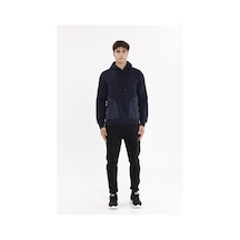 Rowinger Rahat Kalıp Yumuşak İç Yüzeyli Kordonlu Kapüşonlu Sweatshirt Blue