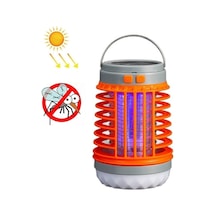 Rogfer E-smarter W890-1 Solar Led Elektrik Çarpması Sivrisinek Işığı Dış Mekan Usb Şarj Edilebilir Aydınlatma Sivrisinek Tuzağı Turuncu