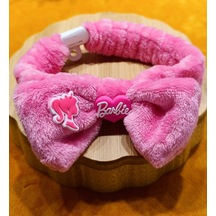 Monalisa Home Lüks Peluşlu Figürlü Saç Bandana Koyu Pembe