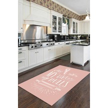 Pembe Kaymaz Tabanlı My Kitchen My Rules Mutfak Halısı Mt47n11