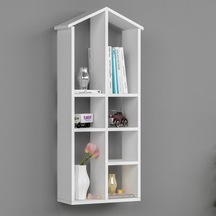 Koton Çatılı Dekoratif Kitaplık Mdf Sis Gri
