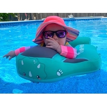 Mambobaby Yüzme Simidi - Sevimli Dino, Emniyetli, Gölgelikli Ve Ayak Destekli
