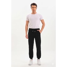 Vogsign 383 Unisex Modal Kumaş Lastikli Paça Cepli Eşofman Altı Siyah