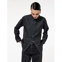 Koton Regular Fit Uzun Kollu Düğmeli Denim Gömlek Gri 6wal60013md Gri